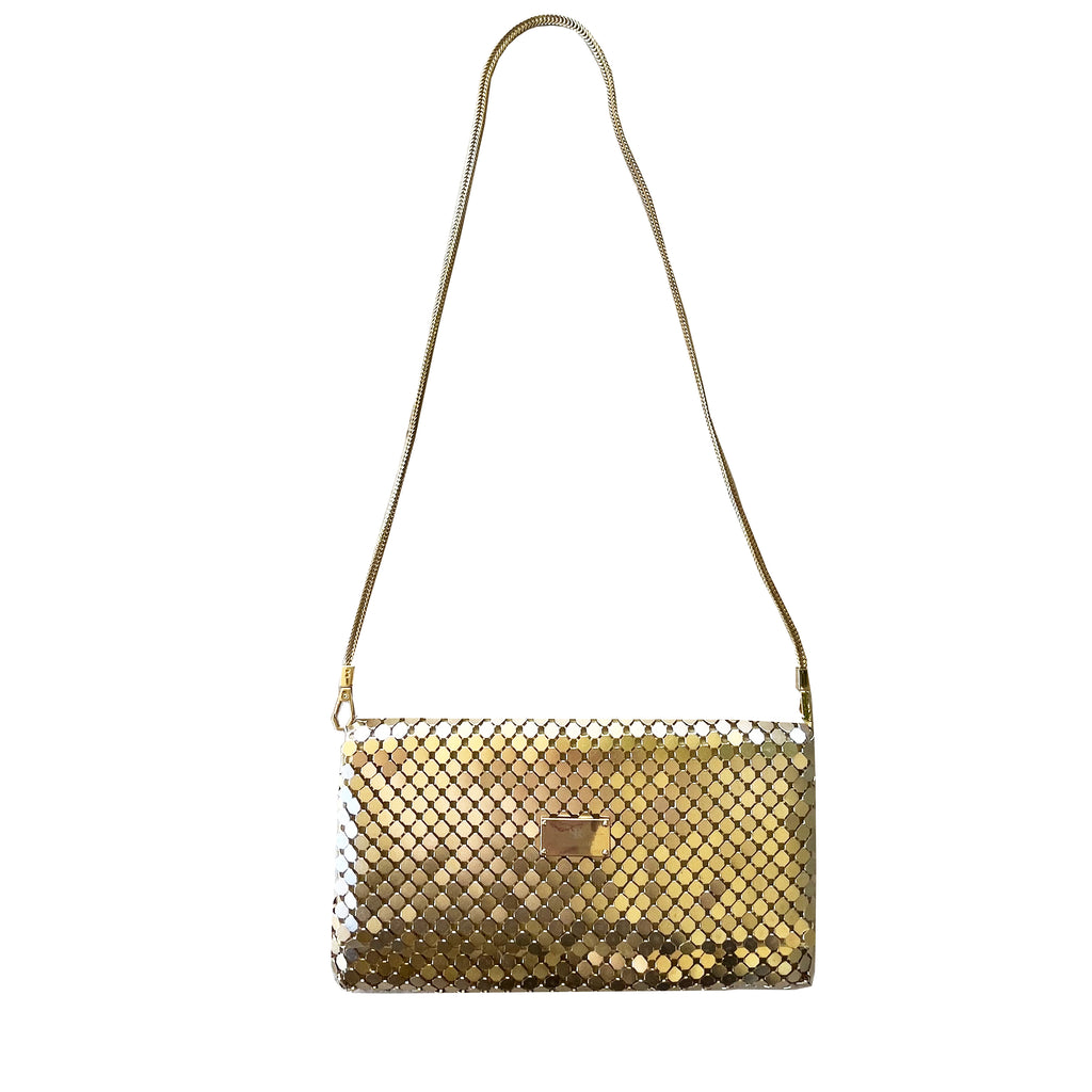 Gold metallic mesh envellope bag