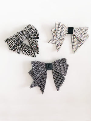 Grey magnetic strass bow