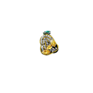Yellow pear crystal beaded fruit magnet