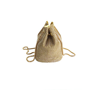 Crystal gold pouch bag