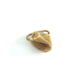 Mini gold crystal mesh bag