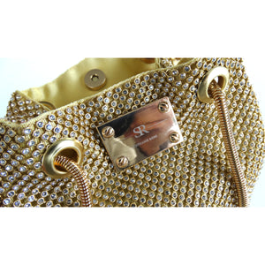 Crystal gold pouch bag